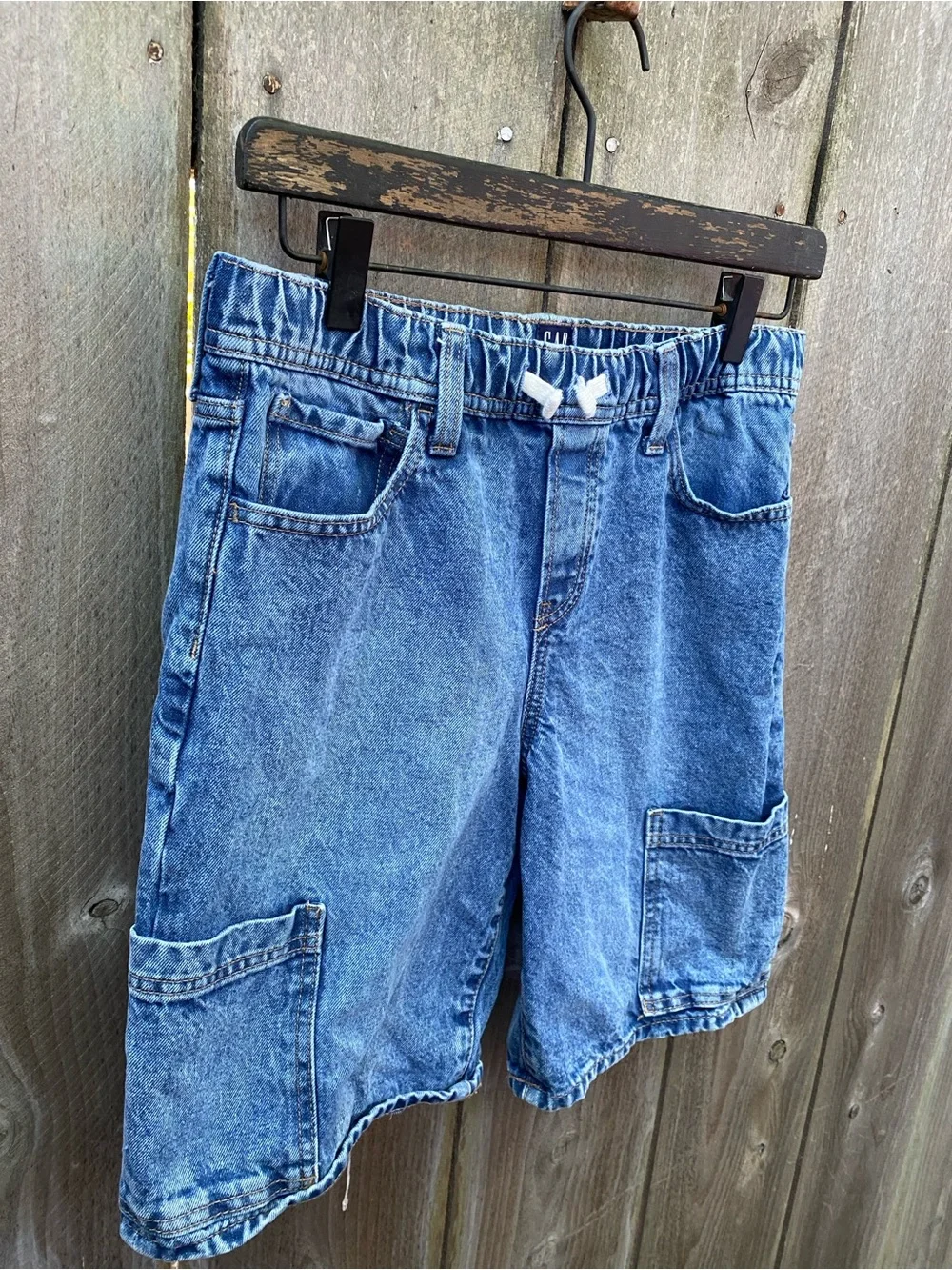 GAP Kids Pull-On Cargo Denim Shorts Boys XXL 14-16 Loose Fit